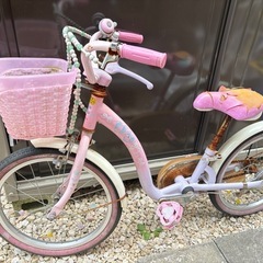 無料】子供用自転車 ピンク系（16インチ）の画像