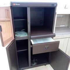 リユースのサカイ太田店★ジモティ割あり★  レンジ台 ダークブラウン H105×D57×W45 クリーニング済み OJ10407の画像
