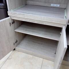 リユースのサカイ太田店★ジモティ割あり★  レンジ台 ブラウン木目調 H93×D45.5×W83 クリーニング済み OJ10406の画像