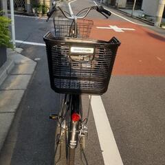 自転車　シティサイクル　トラッドライン　サイクルアサヒ　27インチ　外装6段　前後カゴつき　ブラックの画像