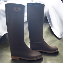 DAFNAダフナ レインブーツ　ブラウン　バックゴア38 24cm相当 長靴の画像