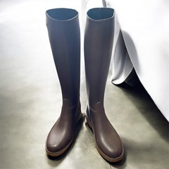 DAFNAダフナ レインブーツ　ブラウン　バックゴア38 24cm相当 長靴の画像