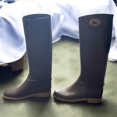 DAFNAダフナ レインブーツ　ブラウン　バックゴア38 24cm相当 長靴の画像