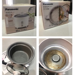 パナソニック  自動調理鍋・ 炊飯器 1.5合 1人用炊飯器   ミニクッカー ホワイト SR-MC03の画像