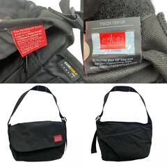 186001 現状品 Manhattan Portage マンハッタンポーテージ メッセンジャーバッグ ブラック ナイロン 2点まとめ売り [241219HM270048]の画像