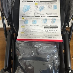 Aprica ベビーカーラクーナクッショングレー色2023年式レインカバー付きの画像