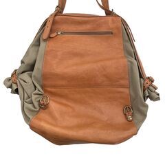 186001 現状品 IL BISONTE イルビゾンテ リュック・バッグ カーキ キャンバスバッグ レザー レディース [250609HM080148]の画像