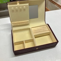 H2508-194 SHISEIDO レザー宝石箱 鏡付き ジュエリーボックス 中古の画像
