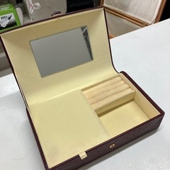 H2508-194 SHISEIDO レザー宝石箱 鏡付き ジュエリーボックス 中古の画像