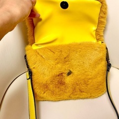 ふわふわファーバッグ イエロー   の画像