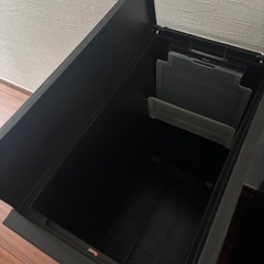 二つセット　KEYUCA両開きダストボックス L（27L） ブラック ゴミ箱の画像
