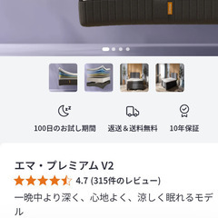 夏の感謝セール！84900円⇒29800円！札幌市近郊にお住まいの方限定！送料無料！エマ・スリープ エマ・プレミアム V2 シングルの画像
