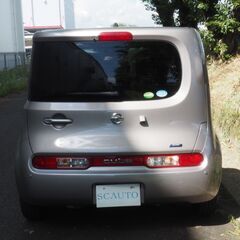 ローン＋カード可　日産　キューブ　禁煙車◎　ガラスルーフ　ナビ　フルセグ　Bluetooth　キーレス自動格納機能付き　動画ありの画像