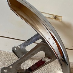 バイク汎用ショートフロントフェンダーメッキカフェレーサートラッカーの画像
