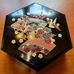 ＜中古品＞ 7寸吉光重「梅舞扇」黒（親）（蓋）10セット@100の画像