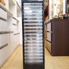 AVANTTE-V2 18段 A4 レターラック レターケース ブラック(スチール)×クリア(プラスチック)■横幅28cm×奥行34cm×高さ88cm■買取帝国 朝霞店 配達可能の画像