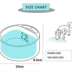 加熱可能ペット用ボウル 加熱ボウル 給水器 保温ウォーターボウル 2Lの画像