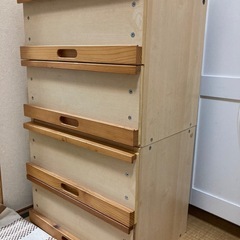 木製キャビネット　横45縦32 高さ38✖️ 2個　　　
重ねてますの画像