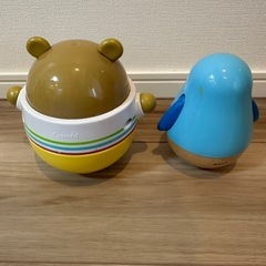 【２点セット】Hapeおきあがりペンギン＆Combiくるくるゆらリン2の画像