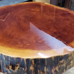 H3　一枚板　丸太脚　厚み18.5㎝　カウンターテーブルの画像