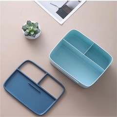 ティッシュケースと小物入れが一体になった収納ボックス ホワイトの画像