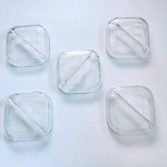 レトロ　ガラス皿 5個セット 仕切り付きの画像