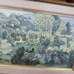No4240　石川 滋彦：作　『山湖新秋』　絵画　油絵　額縁　リサイクルショップどりーむ荒田店の画像