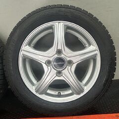 走行短め【GY ICENAVI8 155/65R14】スタッドレス 【BS BALMINUM 14インチ 4.5J4HPCD100+45】21年製 ルークス サクラ等　(STJ007)の画像