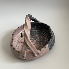 【新品】美濃　志野焼　桔梗屋窯　菓子鉢　共箱付　小三郎の画像