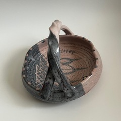 【新品】美濃　志野焼　桔梗屋窯　菓子鉢　共箱付　小三郎の画像