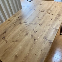 スチール脚  LOWYA 天然木ダイニングテーブルの画像