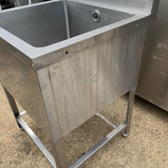ステンレス製 1槽シンク 流し台 水槽 シンク 横60cm 奥行き60cm高さ80cm 深さ34.5cmの画像