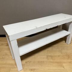 【2点セット】木製ベンチ（飾り棚・玄関ベンチ・ガーデン用にも）