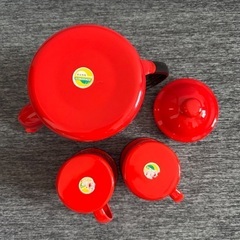 DECORA WARE デコラウェア ホーロー ポット カップ スプーンセットの画像