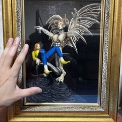 アクリル画　原画　「巨大な赤い龍」の画像