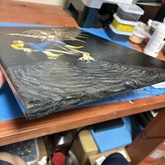 アクリル画　原画　「巨大な赤い龍」の画像