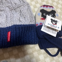 ミキハウス DOUBLE ニット帽とミトンの画像