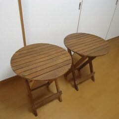 ガーデンテーブル　木製　折り畳み　カフェテーブル　1個　1500円　引っ越しセールの画像