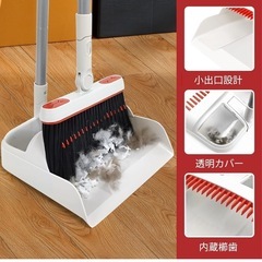 JEHONN ほうきちりとり掃除セット 未使用 自立するほうき 回転ヘッド ロングハンドルの画像