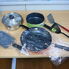 〈取引終了〉 35. 【新品】フライパン26cm マルチパン18cm ミニ卵焼き器12×18cm 片手鍋18cm ターナー2個 6点セットの画像