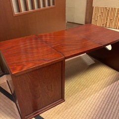 文机　レトロ　アンティーク　デスク　引き出し付き　折りたたみ　木製　美品です。の画像
