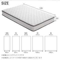 セミダブル　ポケットコイルマットレスの画像