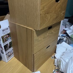無印良品スタッキングチェスト・引出し・２段／オーク材突板　の画像