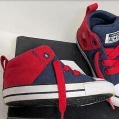 CONVERSE ALL STAR ネイビー/レッド ハイカット　キッズシューズ 子供用靴　スニーカーの画像