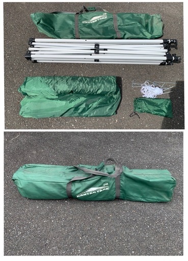 最終値下【中古品】KANTAN TARP 240 ダークグリーン カンタンタープ240 セット | アウトドア用品・アウトドアグッズ