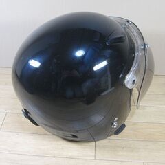 KCI バイク乗車用スモールジェットヘルメット　黒　フリーサイズ57-60㎝　シールド付き美品の画像