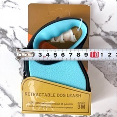 犬 リード 伸縮リード 自動 巻き取り 伸縮 散歩 3m 水色 中型犬 小型の画像