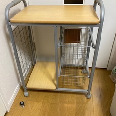 【価格相談可】山善YAMAZEN,キッチンワゴン、スチールラック の画像