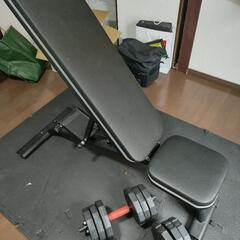 トレーニングベンチ ダンベル10キロ ×2の画像