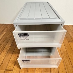 a押入れ収納ケース　チェスト　2個セット　グレーの画像